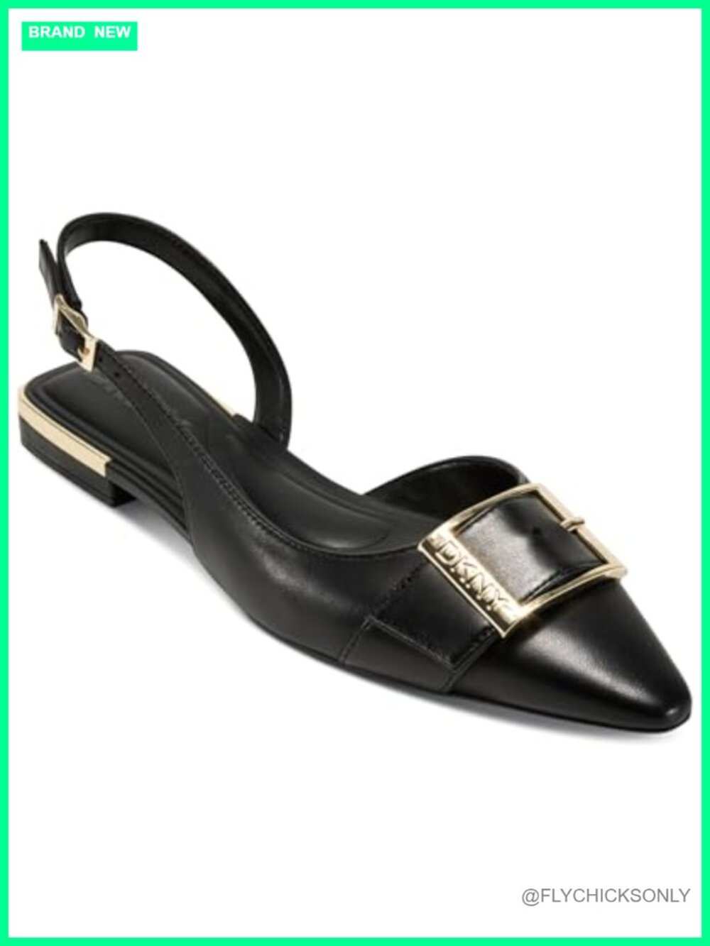 Slingback Loafer Mule with Belt Detail Leather Flat Open Toe Business Casual